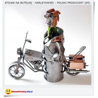 Metalowa figurka motocykl na wino