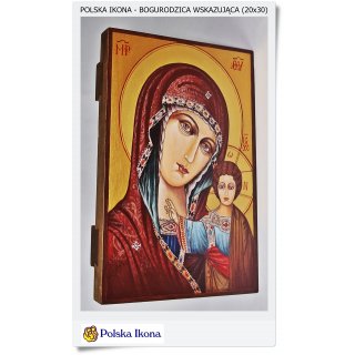 Hodegetria wskazująca - Polska ikona pisana (malowana) 20x30
