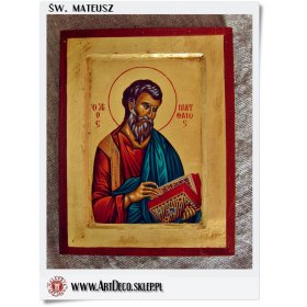 Prezent dla Mateusza Ikona bizantyjska Ewangelista MATEUSZ  (1S)