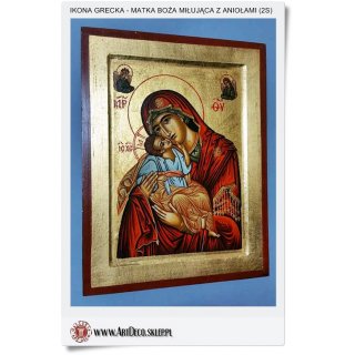 Ikona bizantyjska - Grecka Matka Boża Miłująca (2S)