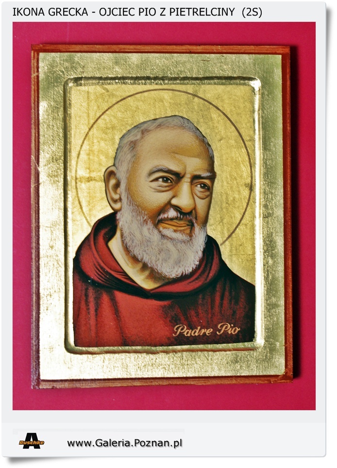  Ikona Grecka - bizantyjska Św. Ojciec Pio  (2S)