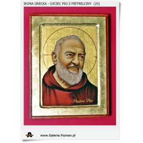 Ikona Grecka - bizantyjska Św. Ojciec Pio  (2S)