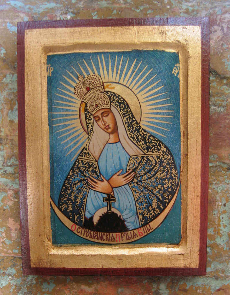  Ikona Grecka bizantyjska Matka Boska Ostrobramska (1S)