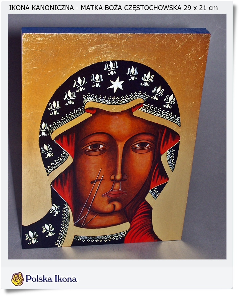  Ikona kanoniczna Matka Boża Częstochowska 30 x 20 cm (125)