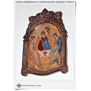 Ikona rzeźbiona Św. Trójca według Rublowa 