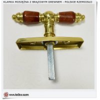 Klamka mosiężna do brązowego okna