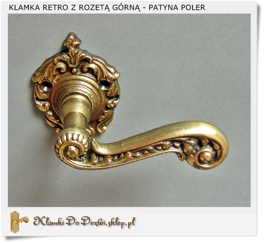  Klamka perła mała z rozetą Barok (Patyna- Poler)