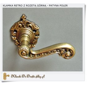 Klamka perła mała z rozetą Barok (Patyna- Poler)