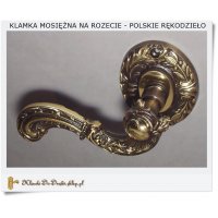 Klamki mosiężne + rozeta - Szyld górny