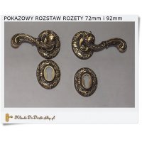 Klamki mosiężne + rozeta - Szyld górny