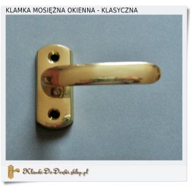 Klasyczna mosiężna klamka jednoramienna do okna