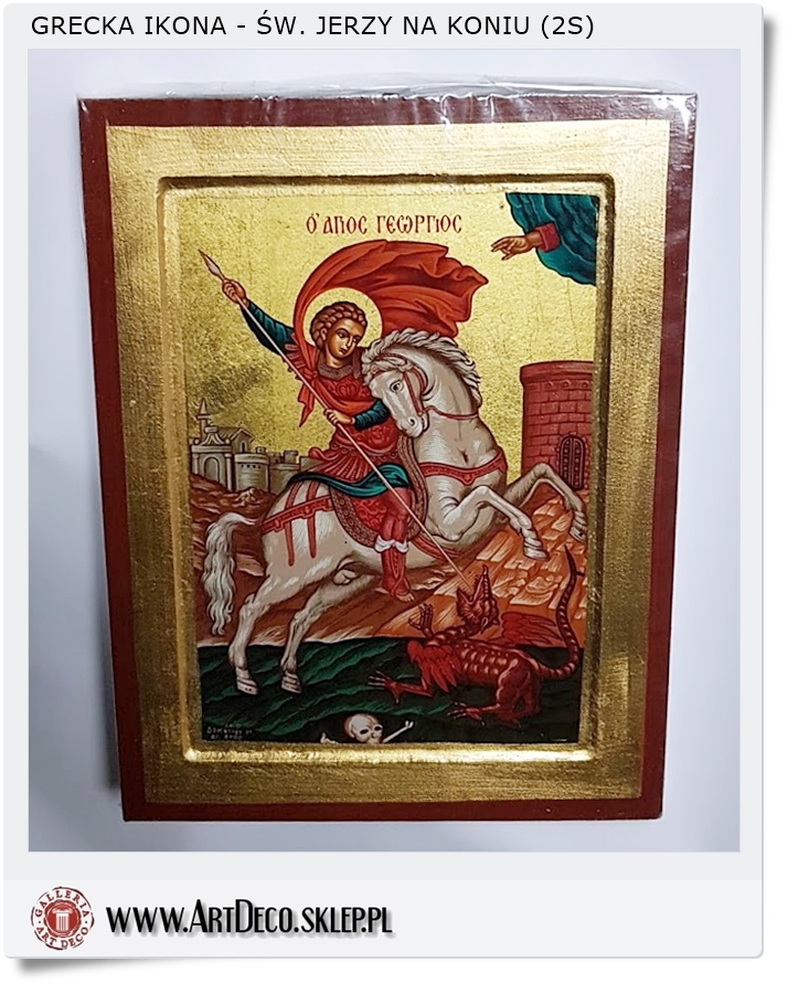  Św. JERZY na koniu ikona na desce (2S)