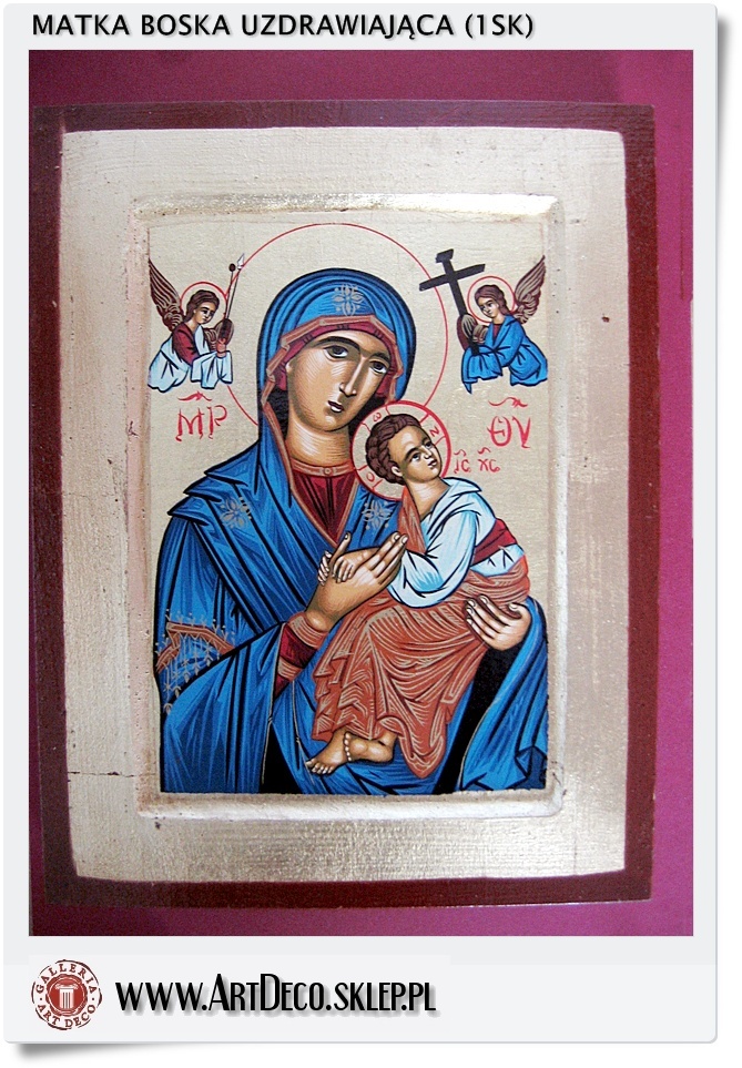  Matka Boska Uzdrawiająca w niebieskiej sukience | Ikona Grecka (1SK)