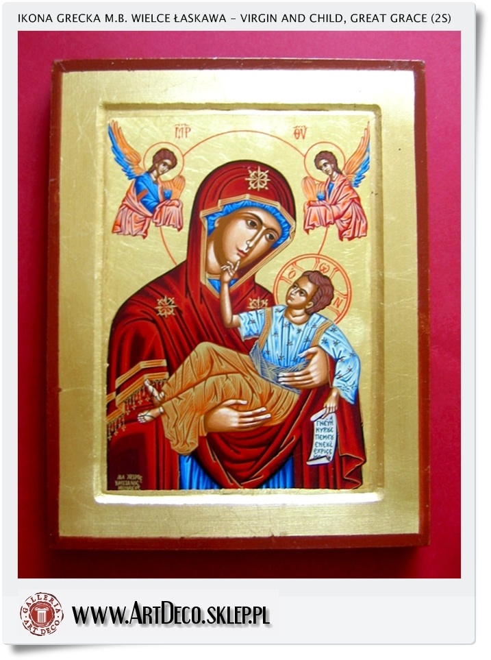  Duża ikona bizantyjska - Grecka Matka Boska Wielce łaskawa (2S)