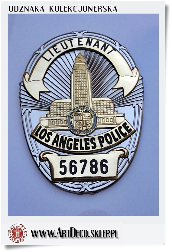  USA Police Los Angeles Odznaka LIEUTENANT - Porucznik