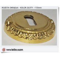 Okrągłe rozety na drugi zamek - Klucz tradycyjny - Kolor złoty