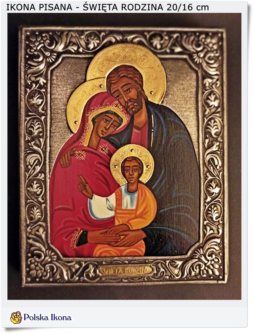  Kup ikonę malowaną Święta Rodzina w koszulce na prezent 20 x16 cm (9)