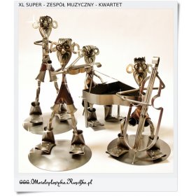 KWARTET Zespół muzyczny cały w komplecie Metalowe figurki XL