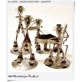 KWARTET Zespół muzyczny cały w komplecie Metalowe figurki XL