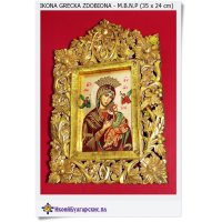 Grecka Ikona zdobiona M.B.N.P 35 x 24 cm