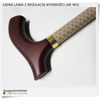 Ładna laska z regulowaną wysokością i drewnianą rączką (AR 463)