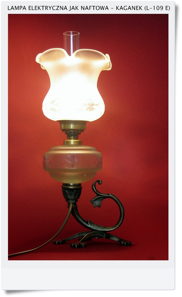  Lampa kaganek elektryczny jak stary na naftę 