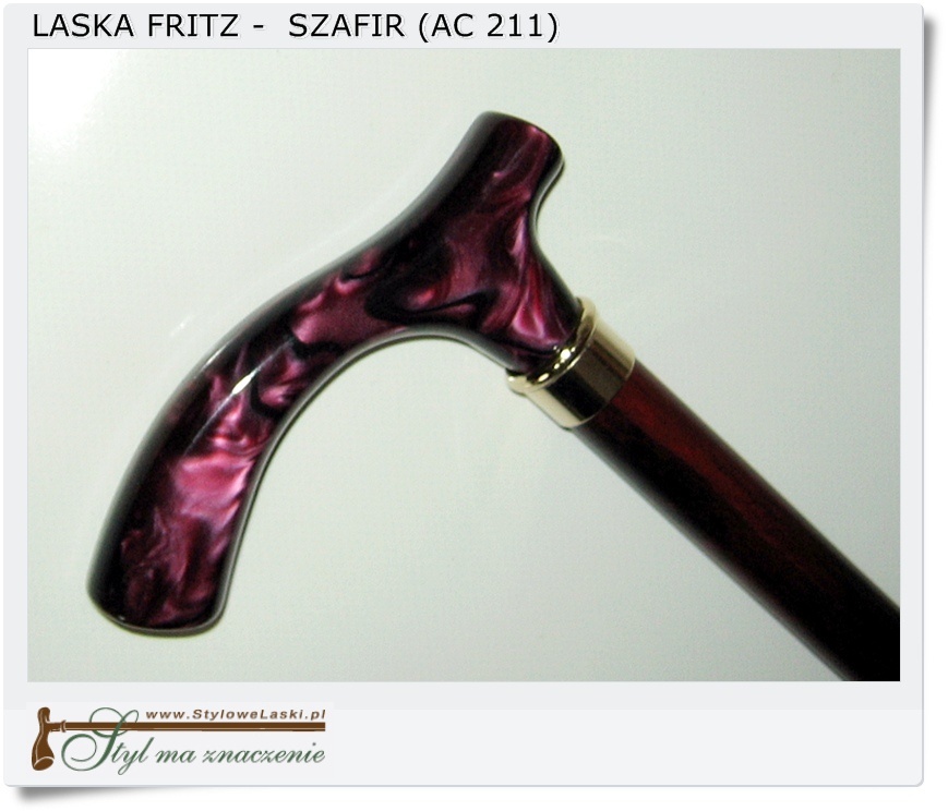  Laska w kolorze kamienia SZAFIR z uchwytem Fritz Akryl (AC 211)