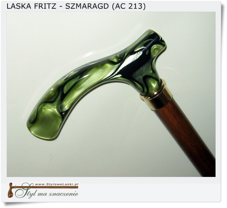  Laska w kolorze kamienia Szmaragd z uchwytem Fritz Akryl (AC 213)
