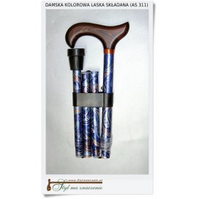 Niebieska damska składana laska aluminiowa (AS 311)