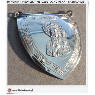 Srebrny medali Matka Boska prezent na Chrzest. Św.