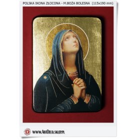 Matka Boża Bolesna Polska ikona złocona 