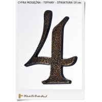 Mosiężna cyfra TIFFANY Struktura patynowana 19 cm (1 szt)