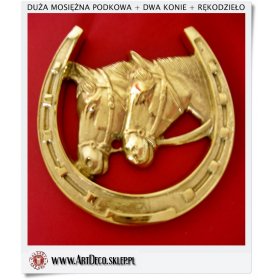 Złota podkowa z koniami