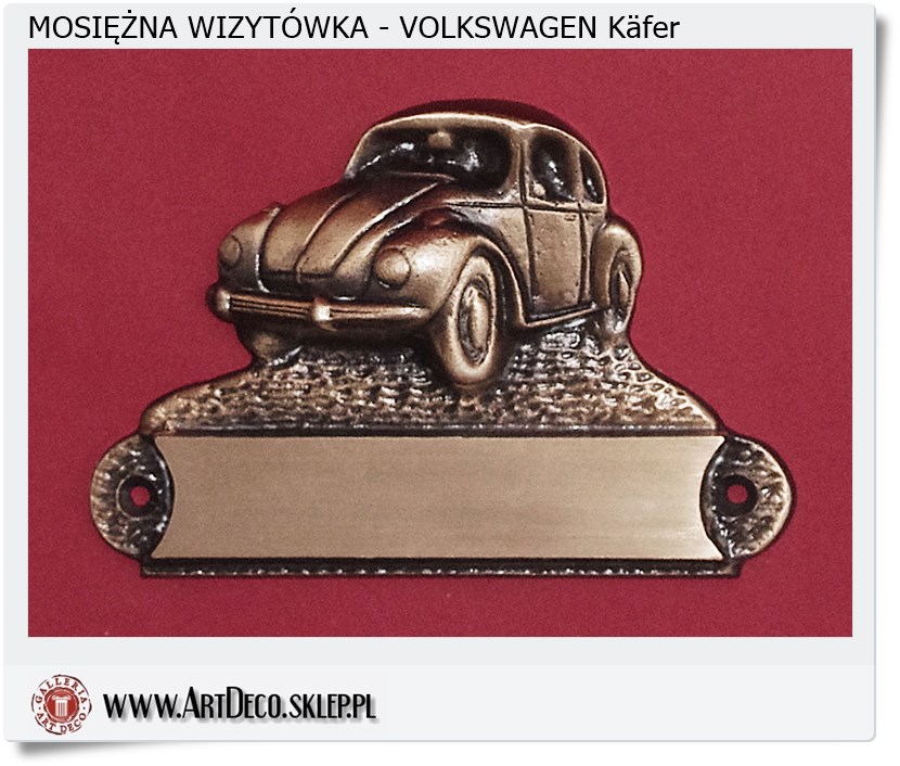  Mosiężna wizytówka - Reklama firmy Volkswagen Käfer