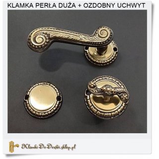 Klamka perła duża z ozdobną blokadą
