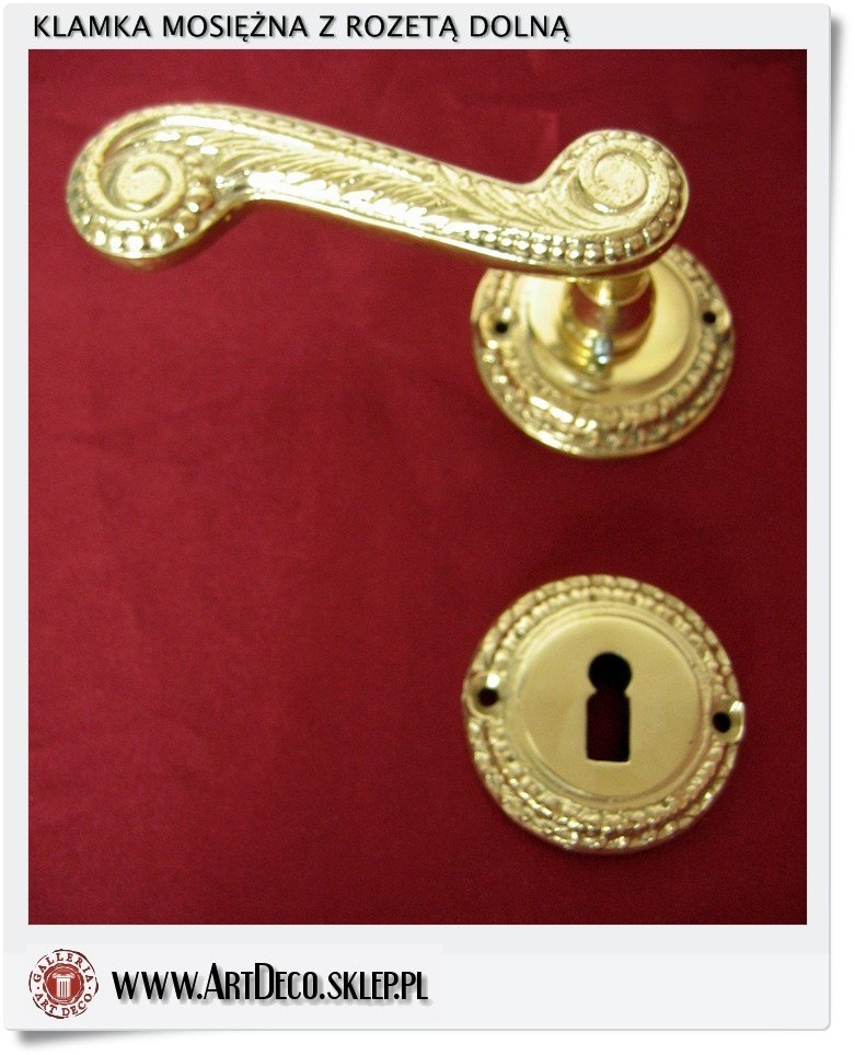  Mosiężne klamki z rozetą na klucz zwykły Duża perła złota