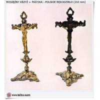 Mosiężny Krzyż + Pasyjka polskiego rękodzieła 210mm