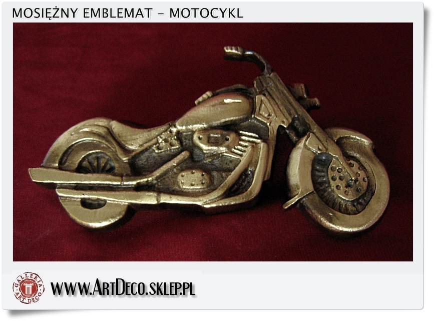  Mosiężny motocykl jak Harley Davidson - zawieszka emblemat ładny upominek