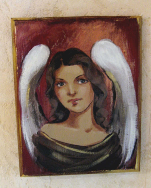  Namalowany Aniołek obrazek do pokoju dziecięcego 