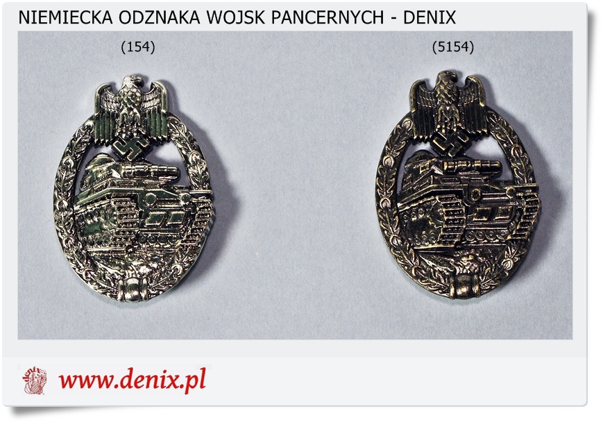  Niemiecka Odznaka Wojsk Pancernych - 1940 r. Denix 