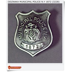 Odznaka Miejskiego Policjanta - Municipal Police N.Y 1872 (3228)