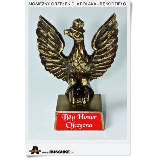 Orzeł wojskowy Bóg Honor Ojczyzna - Mosiężne rekodzieło