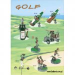 Para Chłopak i dziewczyna z wózkiem do GOLFA | Figurka statuetka | Upominek z pola golfowego