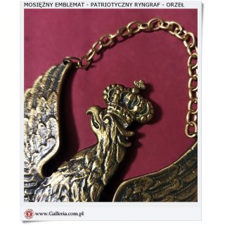 Patriotyczny ryngraf emblemat Orzeł Polski i Józef Piłsudski 