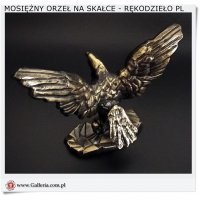 Polski Orzeł na skałce mosiężna statuetka Patyna poler
