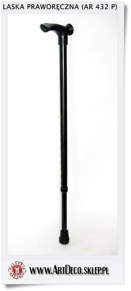  Praworęczna czarna laska z regulacją wysokości od 74 - 97 cm (AR 432 P)