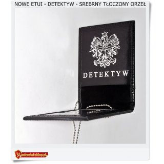 NOWOŚĆ Skórzane Etui DETEKTYW srebrny Orzeł