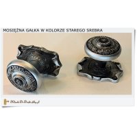 Mosiężna gałka w kolorze straego srebra