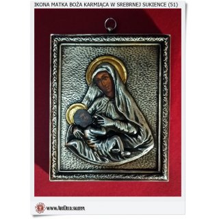 Srebrna ikona Matka Boża karmiąca 