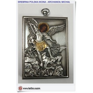 Archanioł Michał ikona w koszulce ze srebra 
